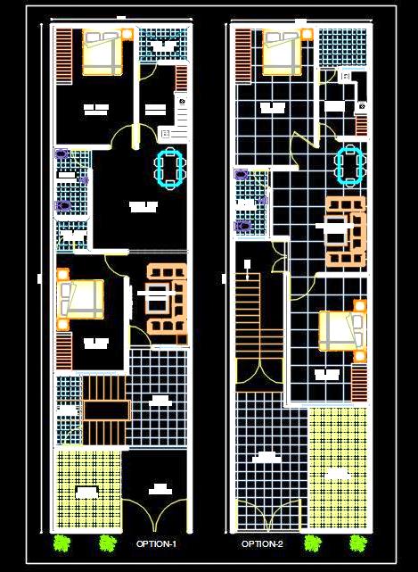 15'x60' Residential House Design Free CAD File Download